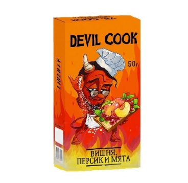 Бестабачная смесь Devil Cook hard, Вишня, персик и мята (1,2%), 50 г