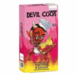 Бестабачная смесь Devil Cook hard, Малина и банан (1,2%), 50 г