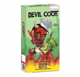 Бестабачная смесь Devil Cook medium, Лайм и мята (0,7%), 50 г