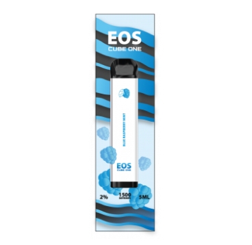 Одноразовая электронная сигарета EOS Cube One BLUE RASPBERRY MINT (2% 5ml 1500 затяжек)