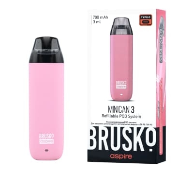 ЭС Brusko Minican 3 (700 mAh) 3 мл. Розовый