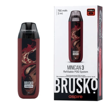 ЭС Brusko Minican 3 (700 mAh) 3 мл. Тёмно-красный флюид