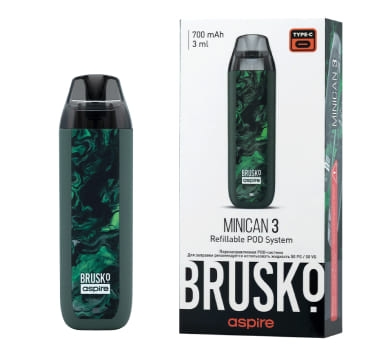 ЭС Brusko Minican 3 (700 mAh) 3 мл. Тёмно-зелёный флюид