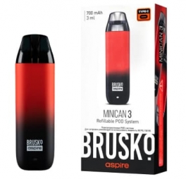 ЭС Brusko Minican 3 (700 mAh) 3 мл. Чёрно-красный градиент