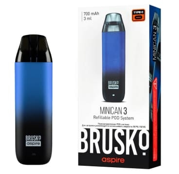 ЭС Brusko Minican 3 (700 mAh) 3 мл. Чёрно-синий градиент