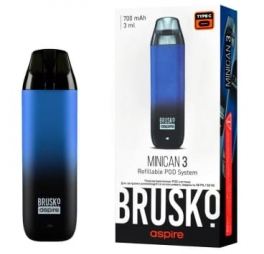 ЭС Brusko Minican 3 (700 mAh) 3 мл. Чёрно-синий градиент