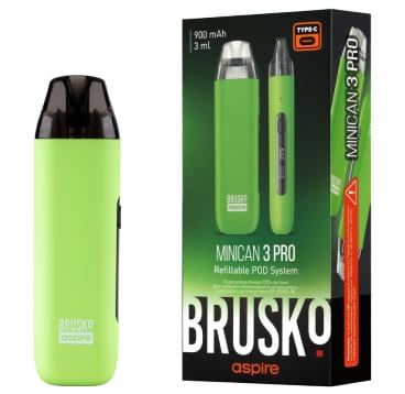 ЭС Brusko Minican 3 Pro (900 mAh) 3 мл. Светло-зелёный