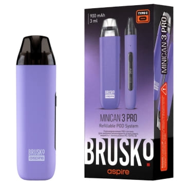 ЭС Brusko Minican 3 Pro (900 mAh) 3 мл. Светло-фиолетовый