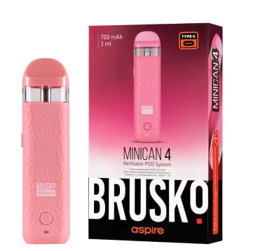 ЭС Brusko Minican 4 (700 mAh) 3 мл. Розовый