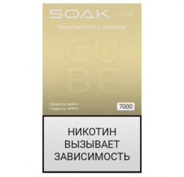 Одноразовая электронная сигарета Soak CUBE 7000 (20 мг) Маскарпоне с лаймом