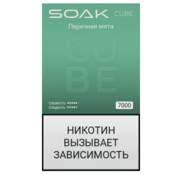 Одноразовая электронная сигарета Soak CUBE 7000 (20 мг) Перечная мята