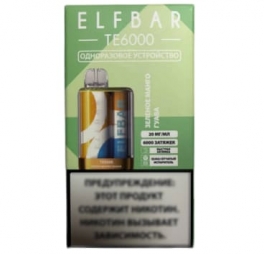 Одноразовая электронная сигарета Elf Bar ТЕ6000 Зелёное манго-Гуава