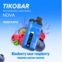 Одноразовая электронная сигарета TIKOBAR Nova 10000 Blueberry Sour Raspberry/Черника-Кислая малина