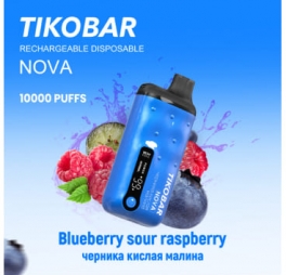 Одноразовая электронная сигарета TIKOBAR Nova 10000 Blueberry Sour Raspberry/Черника-Кислая малина