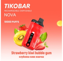 Одноразовая электронная сигарета TIKOBAR Nova 10000 Strawberry Kiwi Bubble Gum/Клубника-Киви-Жвачка