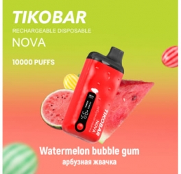 Одноразовая электронная сигарета TIKOBAR Nova 10000 Watermelon Bubble Gum/Арбузная жвачка