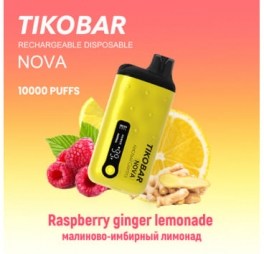 Одноразовая электронная сигарета TIKOBAR Nova 10000 Raspberry Ginger Lemonade/Малиново-Имбирный лимонад