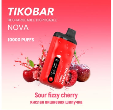 Одноразовая электронная сигарета TIKOBAR Nova 10000 Sour Apple Soda/Кислая яблочная содовая