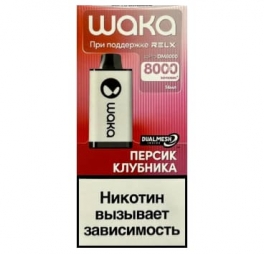 Одноразовая электронная сигарета Waka DM 8000 Peach Strawberry/Персик-Клубника