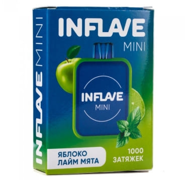 Одноразовая электронная сигарета INFLAVE MINI 1000 Яблоко-Лайм-Мята