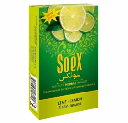 Безникотиновая смесь для кальяна Soex, Лайм-Лимон, 50 г