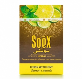 Безникотиновая смесь для кальяна Soex, Лимон с мятой, 50 г