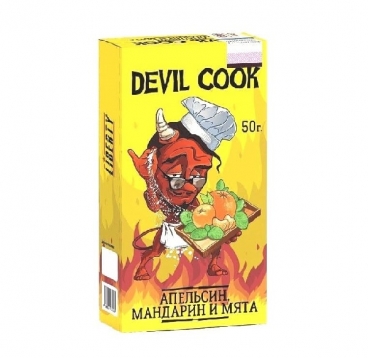 Бестабачная смесь Devil Cook medium, Апельсин, мандарин и мята (0,7%), 50 г